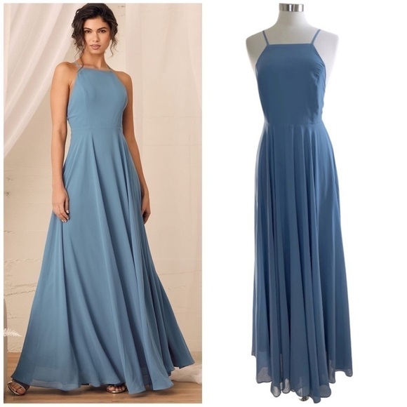 LULUS Mythical Kind of Love Slate Blue Maxi Dress size M - Picture 15 of 15